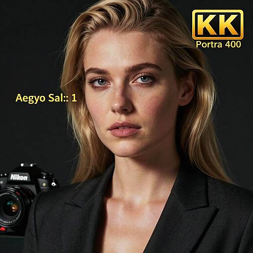 Photorealistic Blonde Woman Portrait