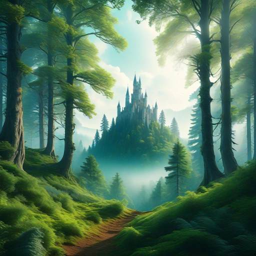 Enchanted Forest with Hidden Castle