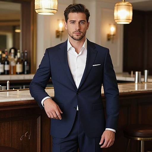 Sophisticated Man in Stylish Bar