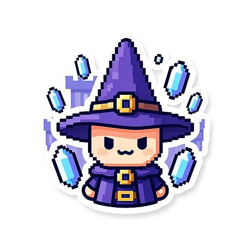 Isometric Pixel Chibi Wizard Avatar