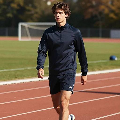 Textured Layers Hairstyle on Male Athlete