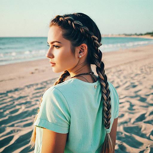 Pastel Beach Half-Up Braids Editorial