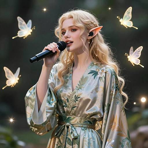 Androgynous Elf Femboy Singer Portrait