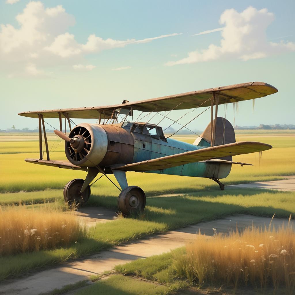 Whimsical Rustic Crop Duster in Oil