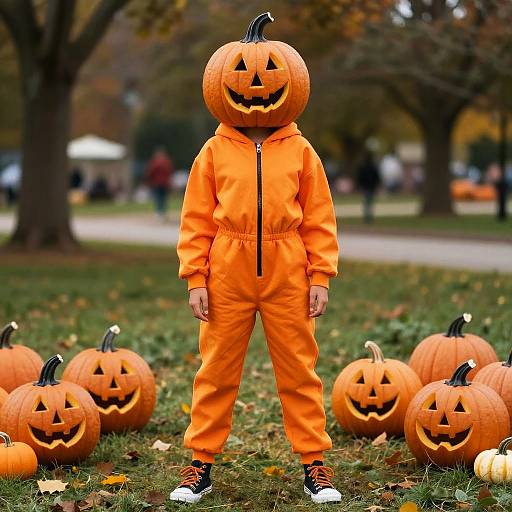 Halloween Pumpkin Outfit in Park