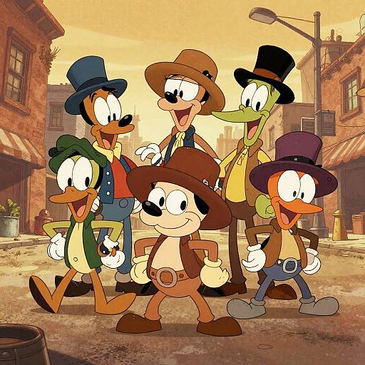 70s Cartoon Style Funky Urban Group