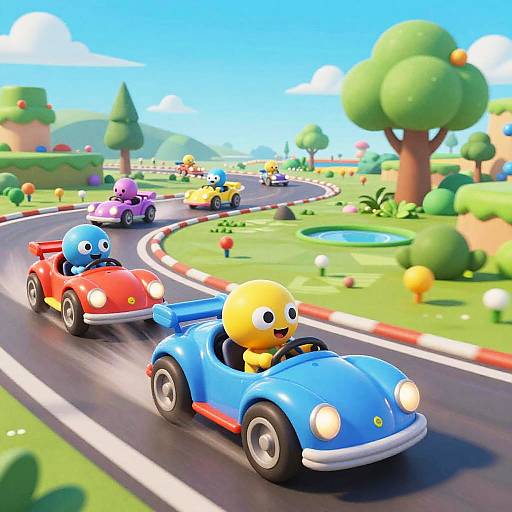 Colorful Cartoon 2D Racing Adventure