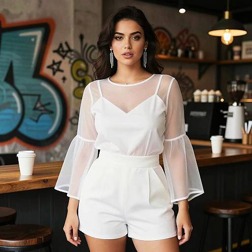 Chic Woman at Urban Coffee Bar