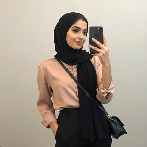 Young Woman Taking Mirror Selfie