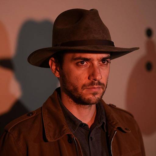 Mysterious Man in Warm Light