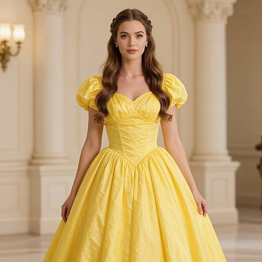 Anastasia in Elegant Yellow Dress