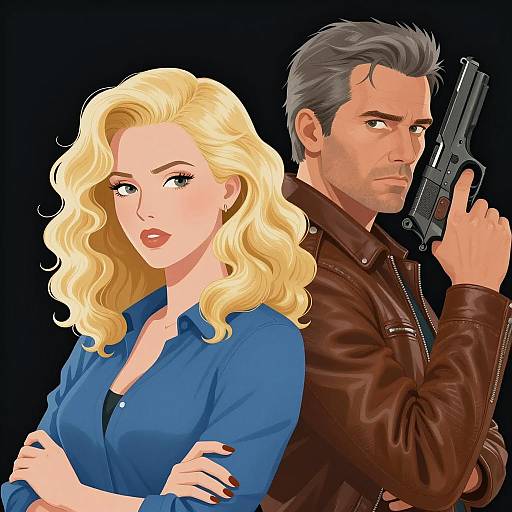 Intense Couple with Dark Background