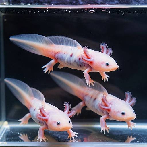 Realistic Axolotls Swimming Gracefully