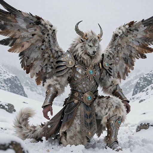 Siberian Fallen Angel with Feathered Wings