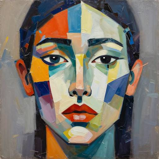 Modern Abstract Portrait with Emotion