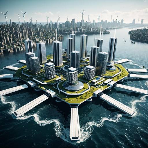 Futuristic Floating City with Renewable Energy