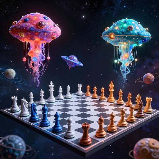 Cosmic Jellybean Spaceships Chess Game