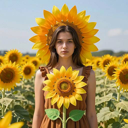 Whimsical Sunflower Costume in Nature