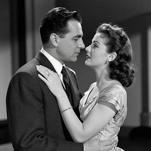 Classic Hollywood Couple Embrace