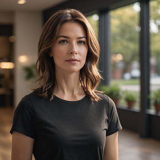 Serene Walking Portrait with Highlights