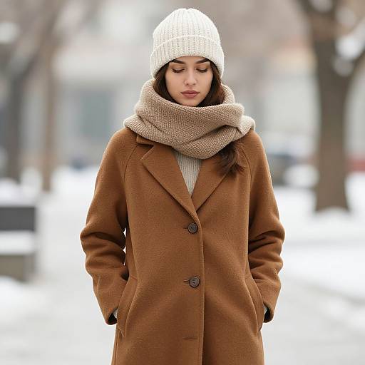 Woman in Cozy Winter Outfit