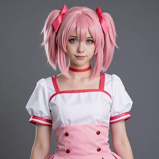 Realistic Madoka Kaname Cosplay Photo