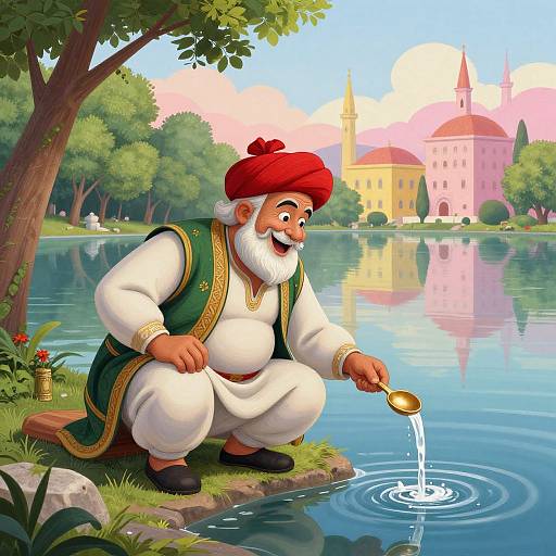 Joyful Ottoman Man by Serene Lake
