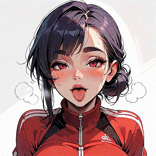 Anime Girl Naughty Expression Art