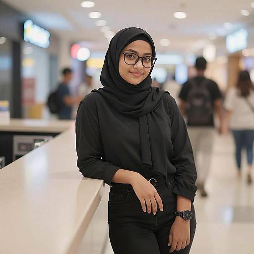 Young Woman in Black Hijab Portrait