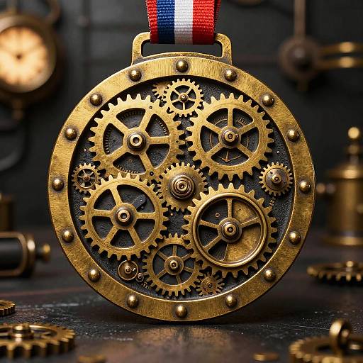 Steampunk Medallion with Clockwork Design