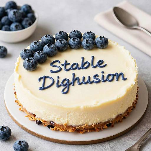 Blueberry Cheesecake with Icing Text