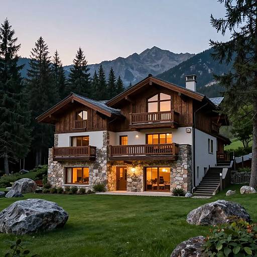 Rustic Mountain Estate at Twilight