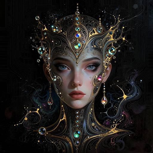 Intricate Cybernetic Dark Fantasy Portrait