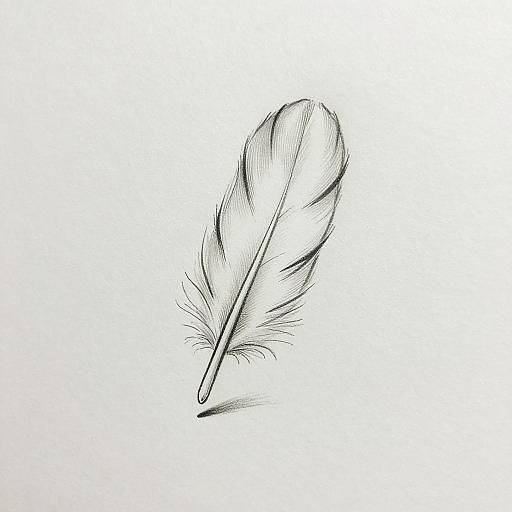 Elegant Feather Sketch Minimal Design
