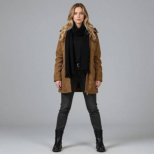 Blonde Woman in Stylish Autumn Outfit