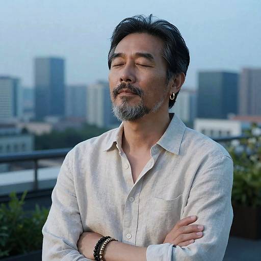 Serene Portrait of a Middle-Aged Man