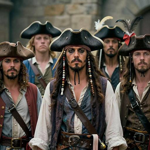 18th-Century Pirate Crew Portrait