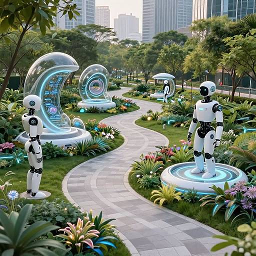 Futuristic AI-Integrated Urban Park