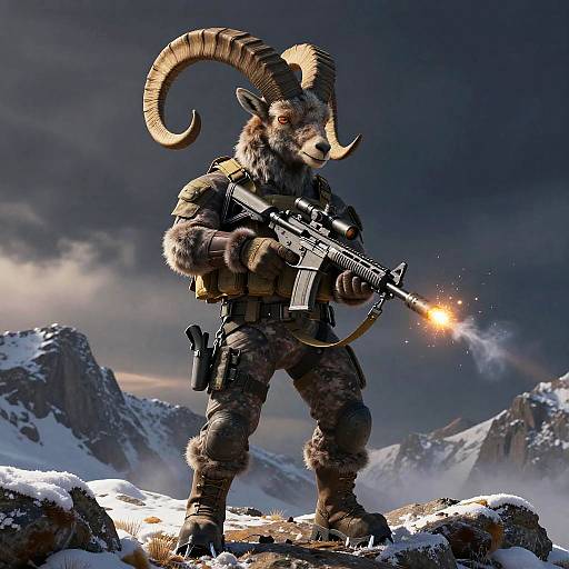 Alpine Ibex Commando at Dawn