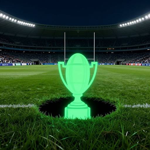 Glow-In-The-Dark Rugby Trophy Scene