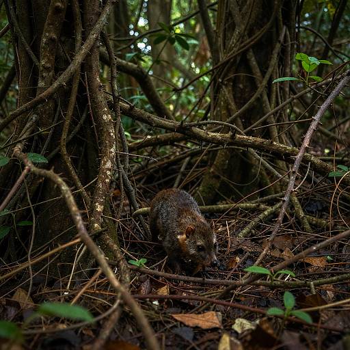 Small Rodent in Dense Thorny Forest