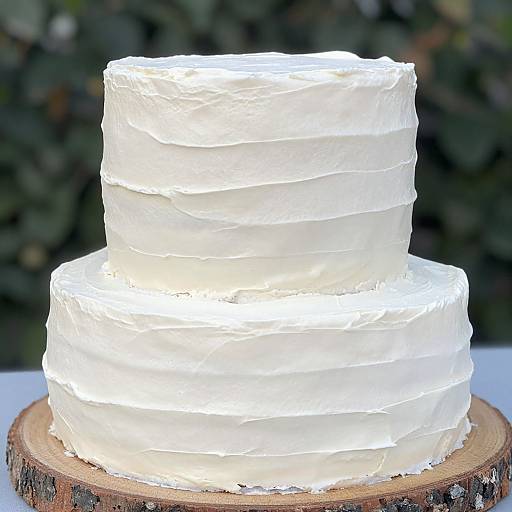 Rustic Three-Tiered White Frosting Cake