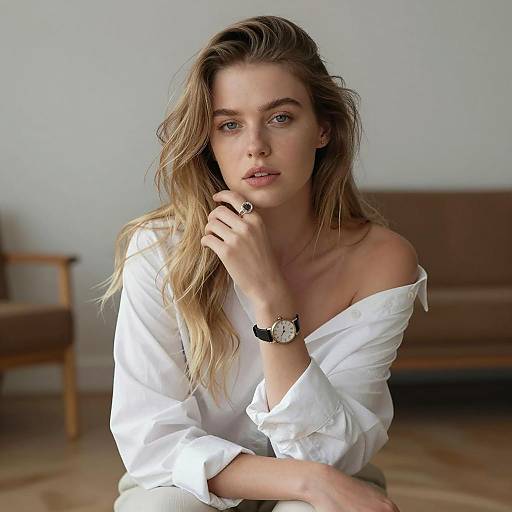 Blonde Girl in Jewelry Portrait
