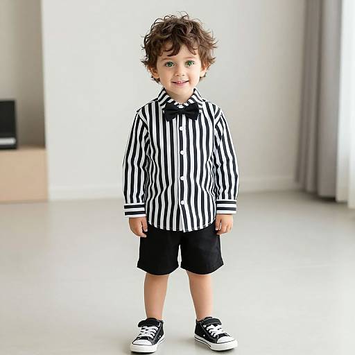 Stylish Young Boy in Modern Room