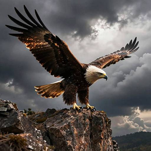 Giant Eagle Soaring Over Cliffs