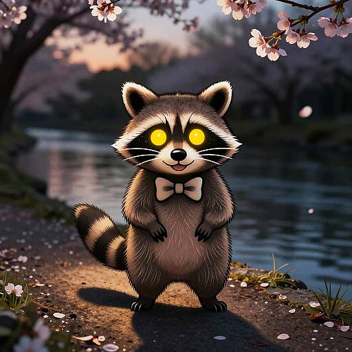 Neo-Traditional Raccoon Tattoo Art