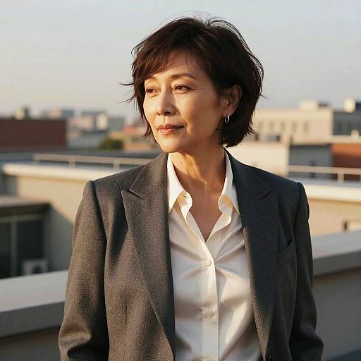 Shaggy Cut Woman in Formal Suit