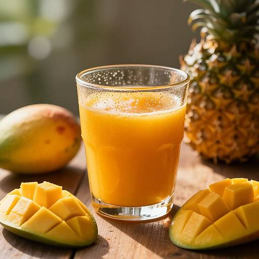 Rustic Tropical Jugo with Fresh Fruits