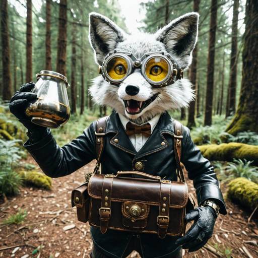 Steampunk Fox in Forest Steampunk Fox in Forest
