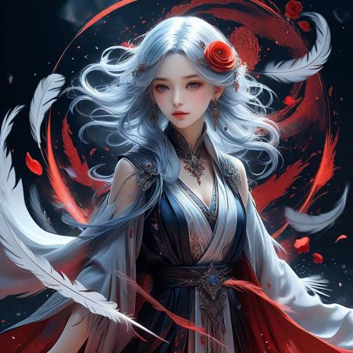 Mystical Sorceress in Anime Art Style